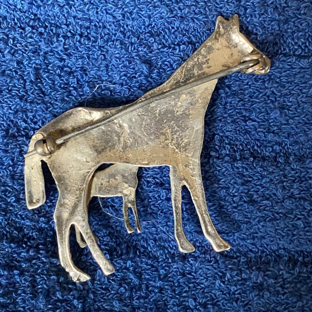 Sterling Silver Horse and Foal Pin - Picture 6 of 11